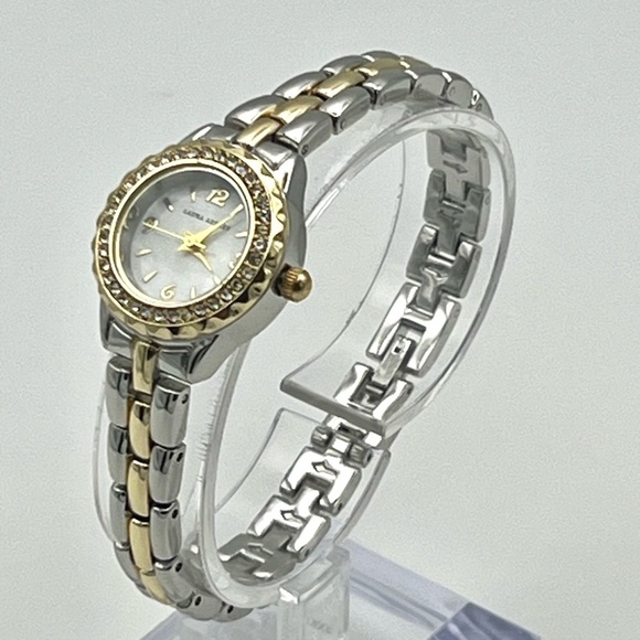 Laura Ashley Round Crystal Bezel  Silver and Gold Ladies Watch Working - Picture 4 of 9